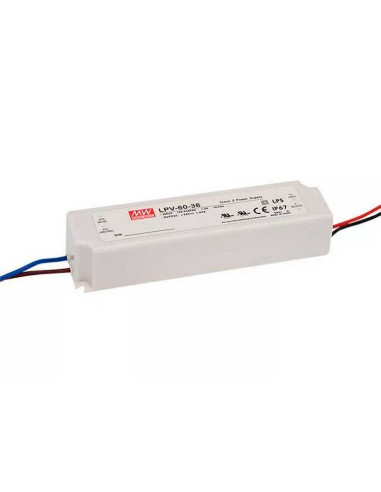 Fuente Switching Mean Well 24V 2.5A 60W, 90-264VAC Exterior IP67