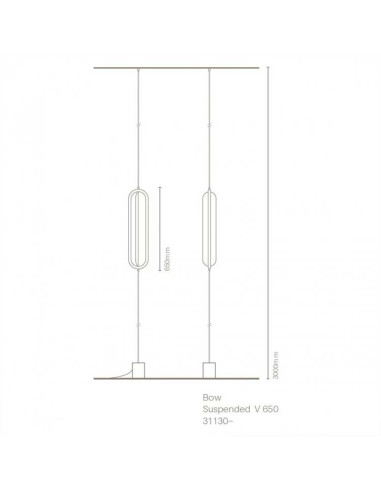 Lámpara colgante vertical BOW NG 9W 2700K 1200lm