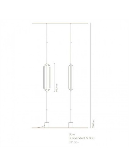 Lámpara colgante vertical BOW NG 9W 2700K 1200lm