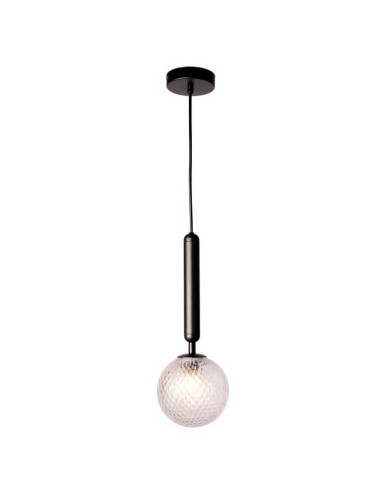 Colgante MUSA negro con 1 globo transparente texturizado