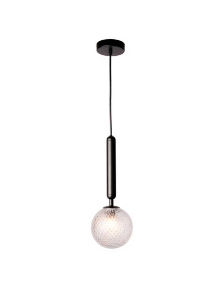 Colgante MUSA negro con 1 globo transparente texturizado