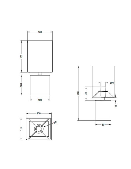 Lámpara mesa con pantalla para E14 Ping