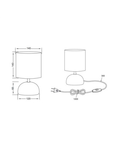 Lámpara de mesa con pantalla LUCI para E14
