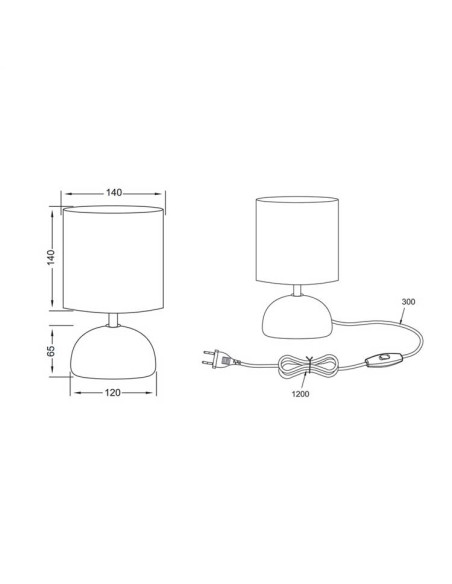 Lámpara de mesa con pantalla LUCI para E14
