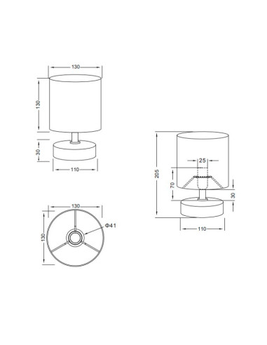 Lámpara de mesa con pantalla Marie para E14