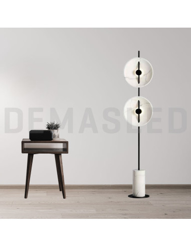 Lámpara de pie 12W, Negro Mate, Blanco Cálido 3000K 744lm, D-30cm