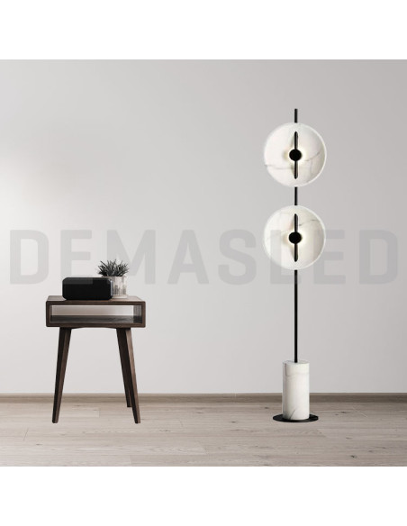 Lámpara de pie 12W, Negro Mate, Blanco Cálido 3000K 744lm, D-30cm