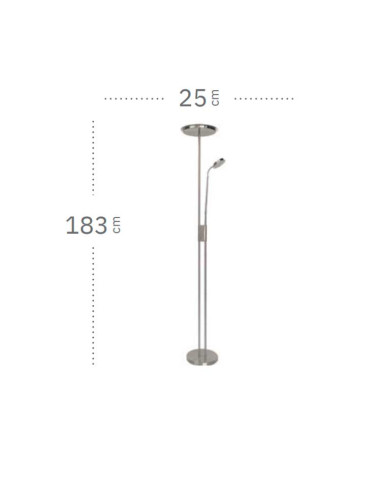 Lámpara de pie Antares 20W con lector de 7W