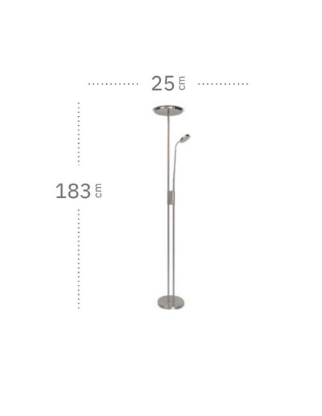 Lámpara de pie Antares 20W con lector de 7W