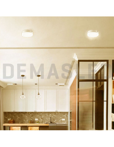 Plafón LED redondo blanco de 12cm, 6W 390lm, aplicar