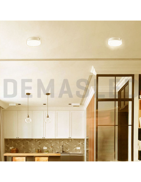 Plafón LED redondo blanco de 12cm, 6W 390lm, aplicar