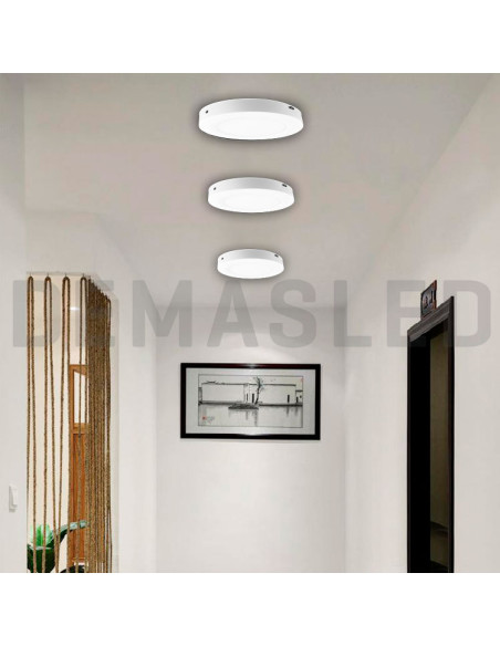Plafón LED redondo blanco de 17cm 12W 900lm de aplicar