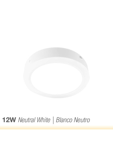 Plafón LED redondo blanco de 17cm 12W 900lm de aplicar