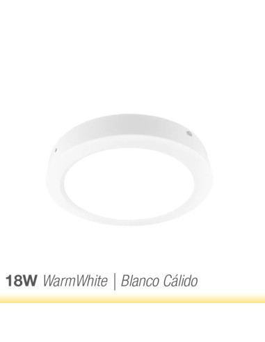 Plafón LED redondo de 22.2cm, 18W 1440lm de aplicar