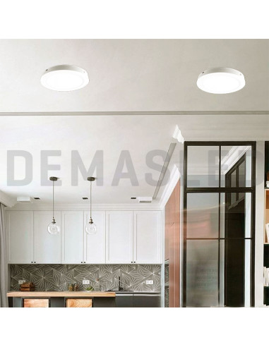Plafón LED redondo blanco de 30cm, 24W 1920lm, de aplicar