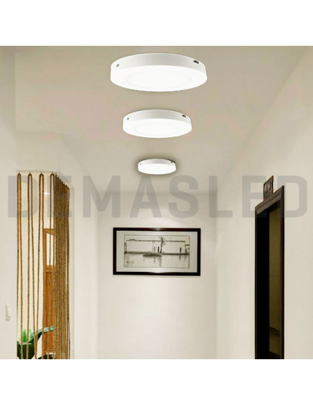 Plafón LED redondo blanco de 30cm, 24W 1920lm, de aplicar