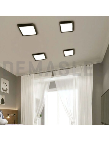 Plafón LED cuadrado de superficie 18W 1440lm 22x22cm 100-240V