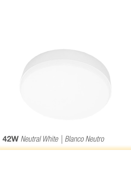 Plafón LED redondo FRAMELESS de 22cm, 42W 3570lm, de aplicar
