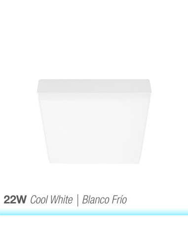 Plafón LED cuadrado FRAMELESS de 17x17cm 22W 1870lm, Aplicar