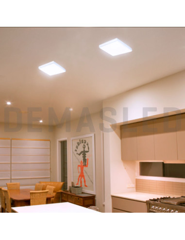 Plafón LED cuadrado FRAMELESS de 17x17cm 22W 1870lm, Aplicar