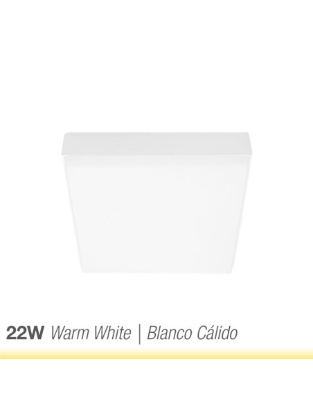 Plafón LED cuadrado FRAMELESS de 17x17cm 22W 1870lm, Aplicar