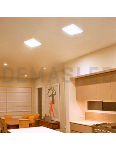 Plafón LED cuadrado FRAMELESS de 17x17cm 22W 1870lm, Aplicar