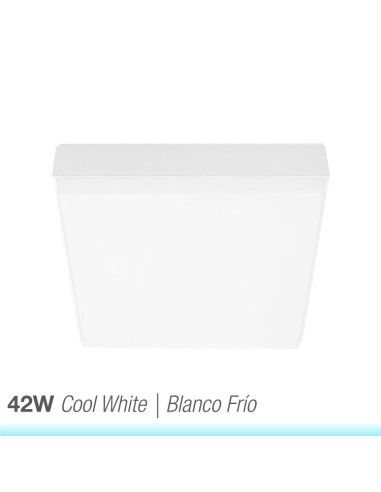 Plafón LED cuadrado FRAMELESS de 22x22cm, 42W 3570lm, Aplicar