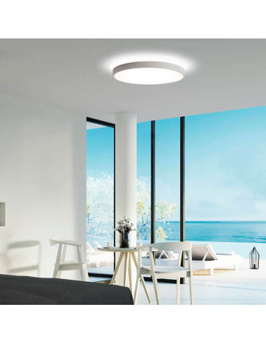 Plafón Blanco Texturizado 60W+8W 3000K Lisboa