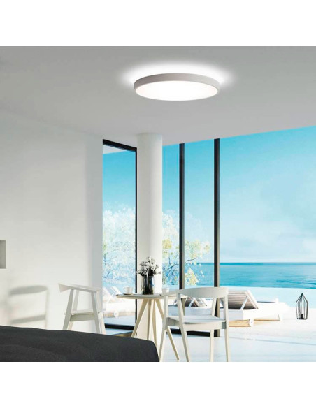 Plafón Blanco Texturizado 60W+8W 3000K Lisboa