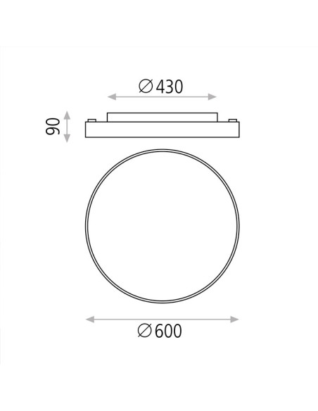 Plafón Blanco Texturizado 60W+8W 3000K Lisboa
