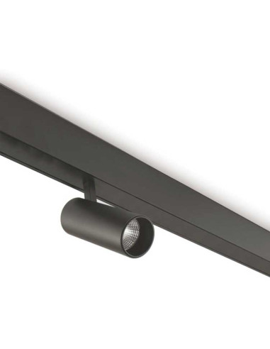 Foco para Carril magnético 10W 48V 3000K negro Fint