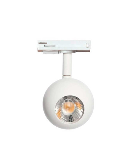 Foco carril 10W esfera orientable UGR13 Blanco 3000K