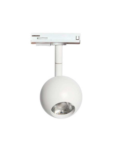 Foco carril 10W esfera orientable UGR13 Blanco 3000K