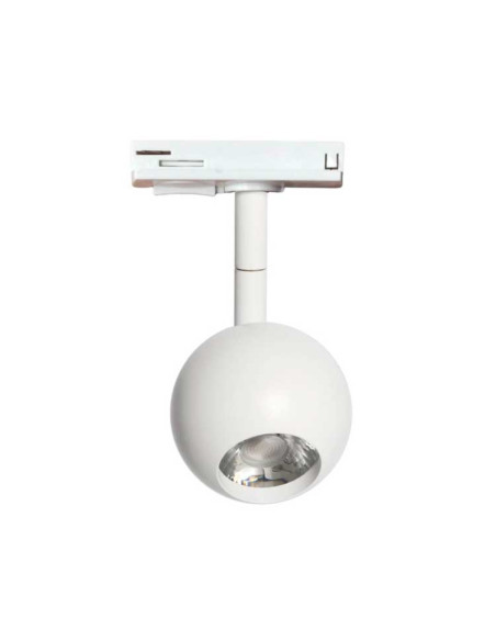 Foco carril 10W esfera orientable UGR13 Blanco 3000K