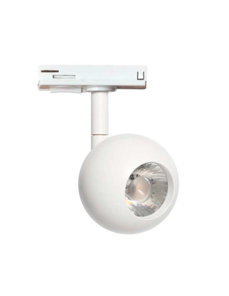 Foco carril 10W esfera orientable UGR13 Blanco 3000K