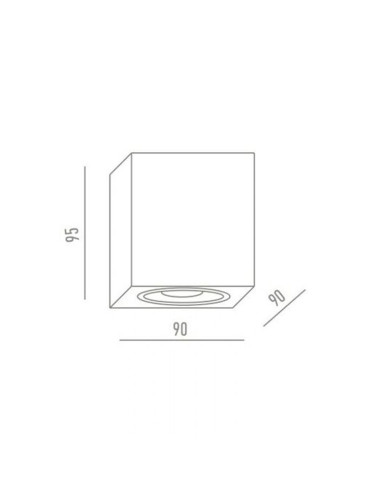 Plafón orientable cúbico 90x90mm nc1464