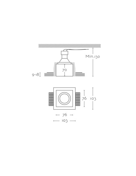 Empotrable modelo DICRO 1 en color Blanco para 1xGU10 (no incluida)