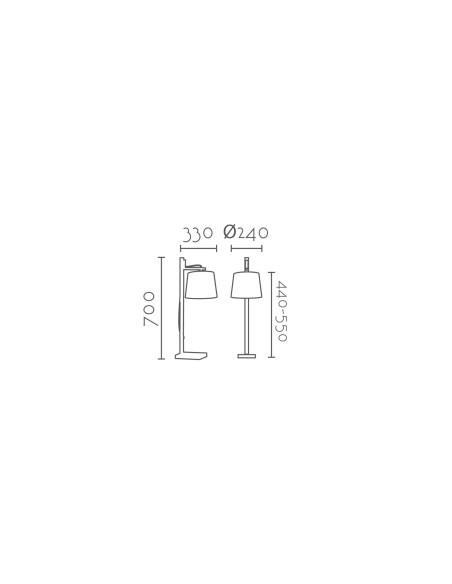 Lámpara de mesa modelo HIBISCO en color Natural para 1xE27 (no incluida)