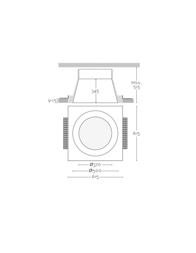 Empotrable modelo MOONLIGHT 600 Dimable en color Blanco