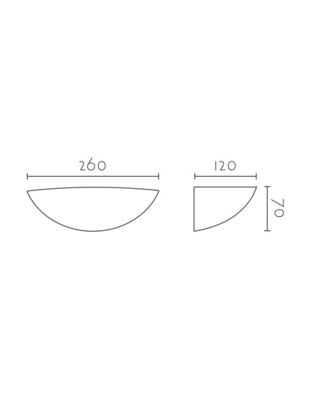 Aplique de pared modelo ESFERA 260 en color Blanco para 1xR7s 78mm (no incluida)