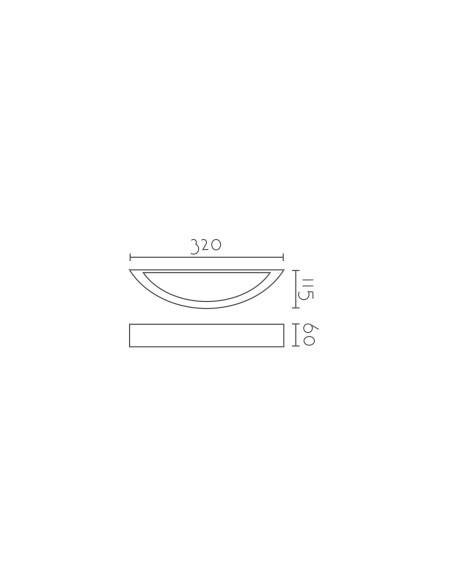 Aplique de pared modelo NORA 320 Dimable en color Blanco