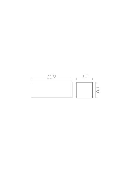 Aplique de pared modelo FRAC 350 - 1xE27 en color Blanco para 1xE27 (no incluida)