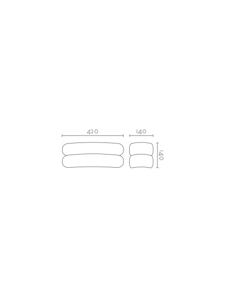 Aplique de pared modelo ICEBERG 420 - 1xE27 en color Blanco para 1xE27 (no incluida)