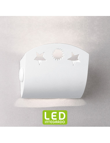 Aplique de pared modelo STARS SUN LED Dimable en color Blanco