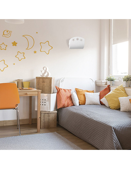 Aplique de pared modelo STARS SUN LED Dimable en color Blanco