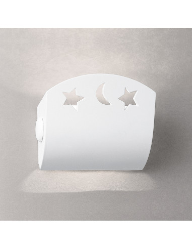 Aplique de pared modelo STARS MOON - 1xE27 en color Blanco para 1xE27 (no incluida)