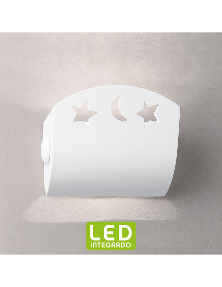 Aplique de pared modelo STARS MOON LED Dimable en color Blanco