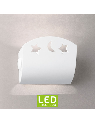 Aplique de pared modelo STARS MOON LED en color Blanco