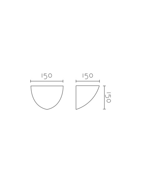 Aplique de pared modelo ESFERA CORNER 150 - 1xE14 en color Blanco para 1xE14 (no incluida)
