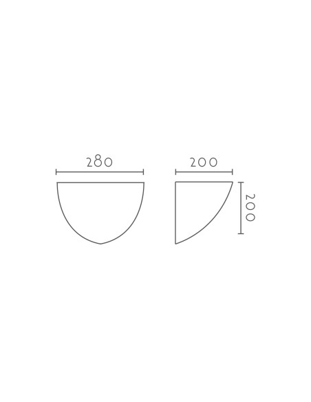 Aplique de pared modelo ESFERA CORNER 280 - 1xE27 en color Blanco para 1xE27 (no incluida)